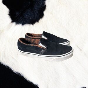 Vans Black Slip-On Faux Fur